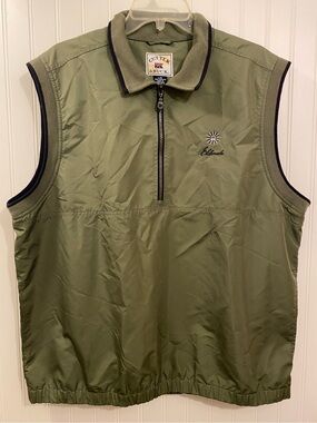 olive green windbreaker vest
